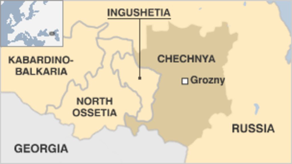 a map of detailed location of Chechnya